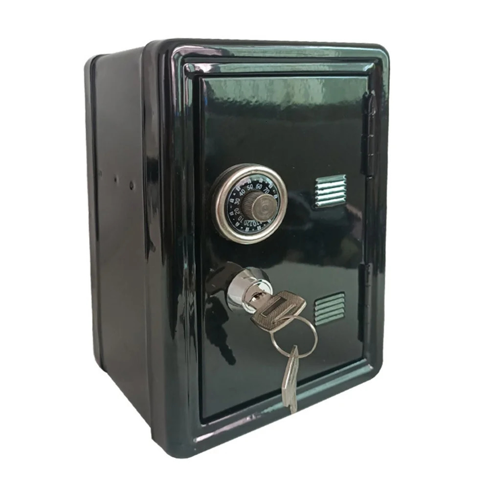 Money Safe Cash Lock Box Kids Size Security Safe Storage Box Creative Iron Piggy Small Safe Small Metal Cash Box Portable 240604