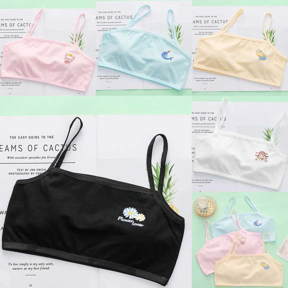 Camisole Camisole 3Pc/Lot s Underwear Cotton Girls Tank Top Cartoon Color Undershirt Girls Singlet Baby Camisole Bra Tops Sport Bra 7-15Y WX5.31