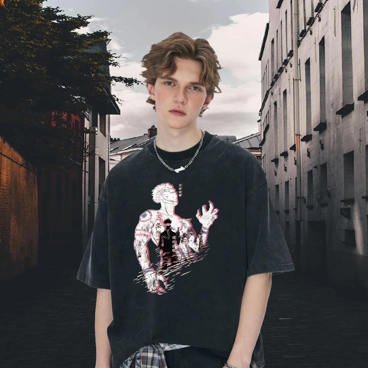 2024 Designer Men T Shirts Asian Size Mens Tshirts Anime Printing Street Breathable Crew Neck Unisex Tees