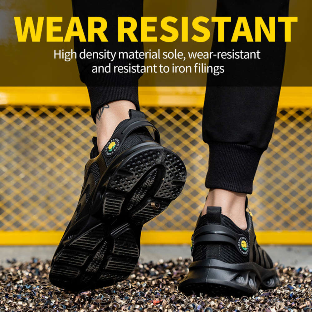 New Style Rotary Button Men's Safety Work Breathable Puncture Proof Outdoor Boots Non-slip Platform Shoes For Men