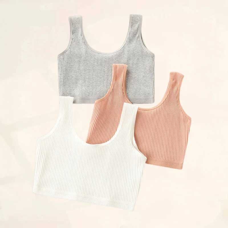 Camisole Camisole Cotton Training Youth Girls Bra Top Youth Girls Tank Top Comfortable Girls Underwear Sports Bra Casual Solid Color WX5.31