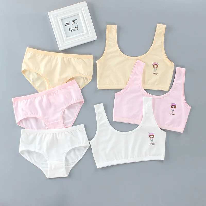 Camisole Camisole New Cotton Girls Tank Tops Cute Comfortable Puberty Girls Bra Teen Underwear Set 7-16Years Teen Girls Bra WX5.31