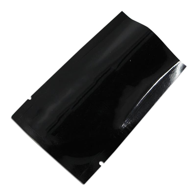 200pcs 5x7 cm Black Open Top Mylar Foil Vacuum Heat Seal Food Storage Packing bag for Snack Dried Nuts Aluminum Foil Heat Sealing Pack Fhuu