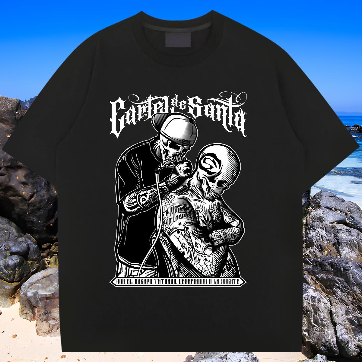 Popular Mens T Shirts Beach Crew Neck Cotton Mens Tshirts Custom Cartoon Print Tops Tees