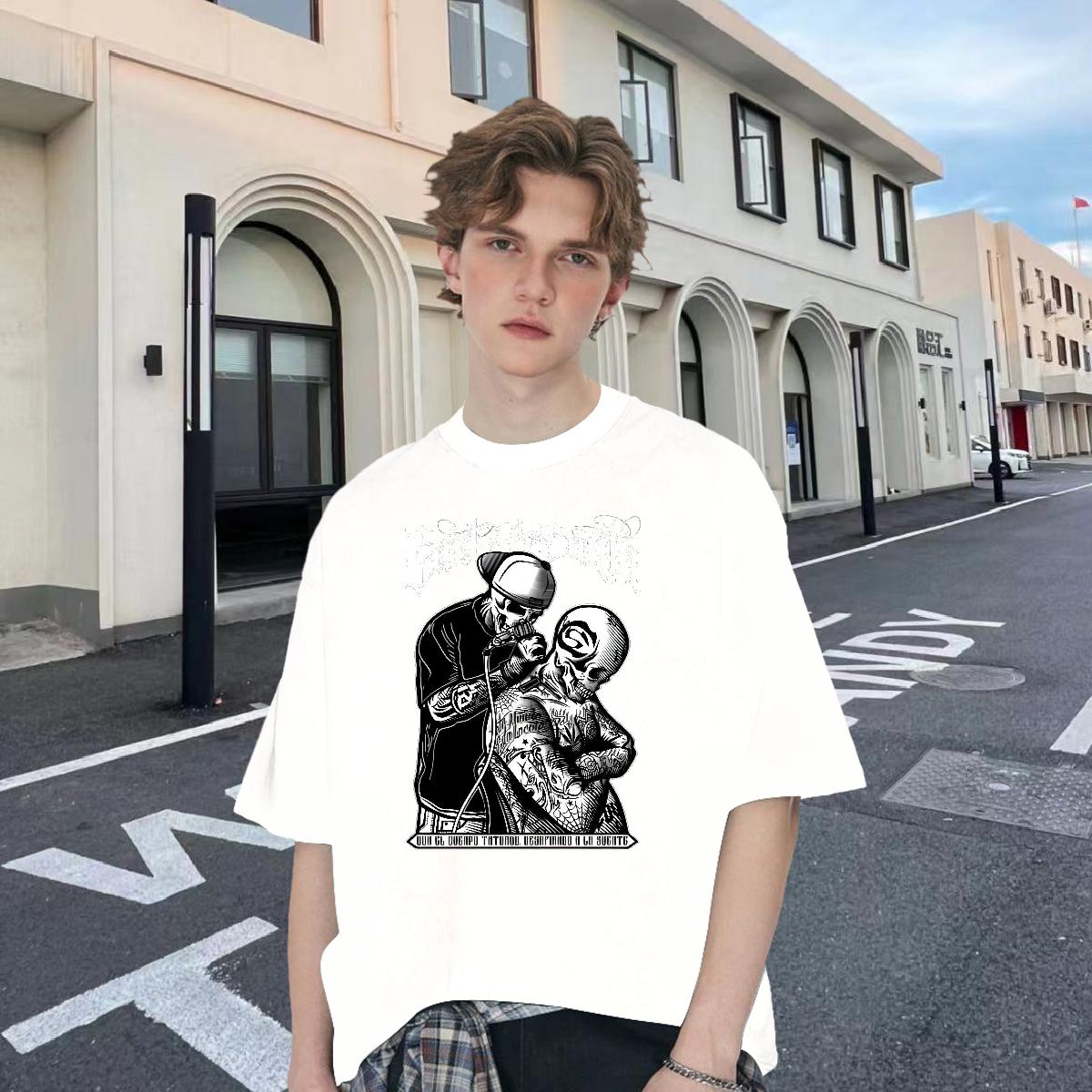 2024 T shirt Anime Print Couples T Shirts Street wear Hip Hop Breathable Short Sleeve Wholesale Tees