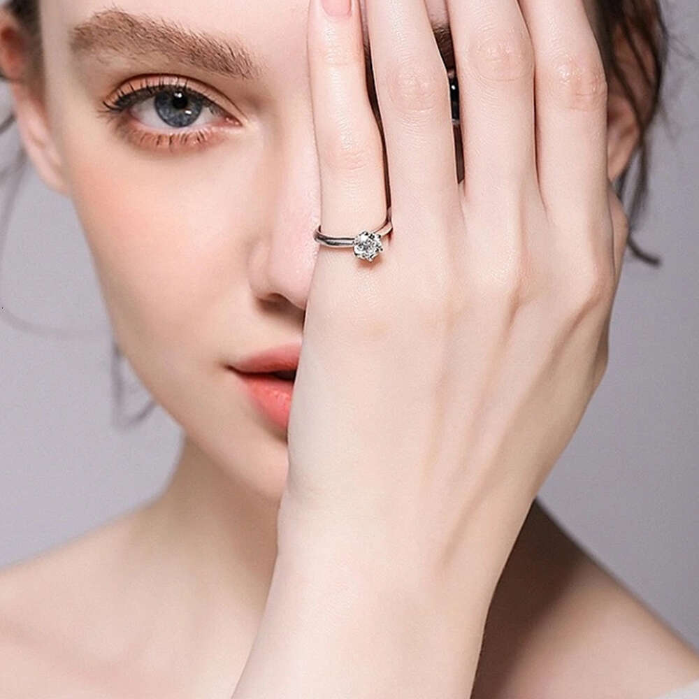 Ct D Color Moissanite Diamond Rings Wedding Band For Women Sterling Sier Plated White Gold Promise Ring Certified