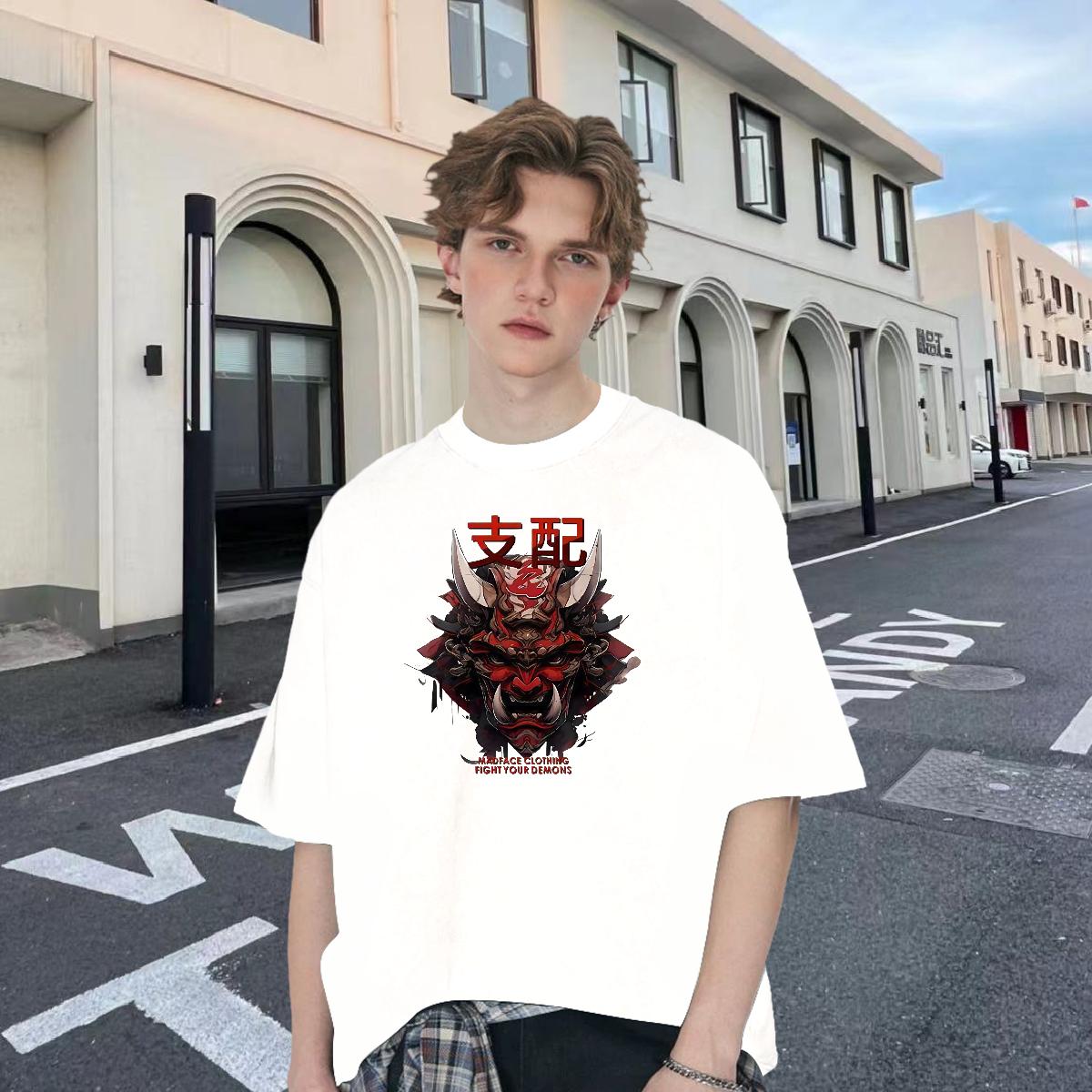 Loose Fit Tshirts Crew Neck Cotton Breathable Street Casual Men T Shirts Plus Size Cartoon New Arrival Tops