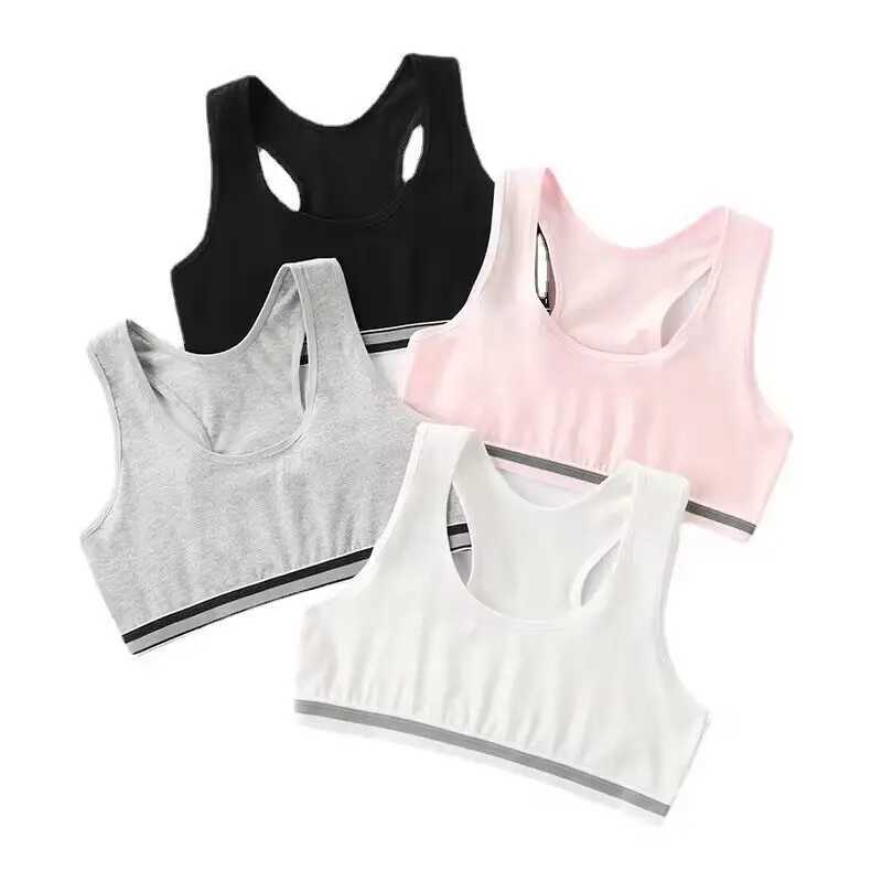 Camisole Camisole 4 Pcs/Lot Teen Girl Sports Bra s Top Camisole Underwear Puberty Small Training Bra For 8-16 Years Girls Training Bra WX5.31