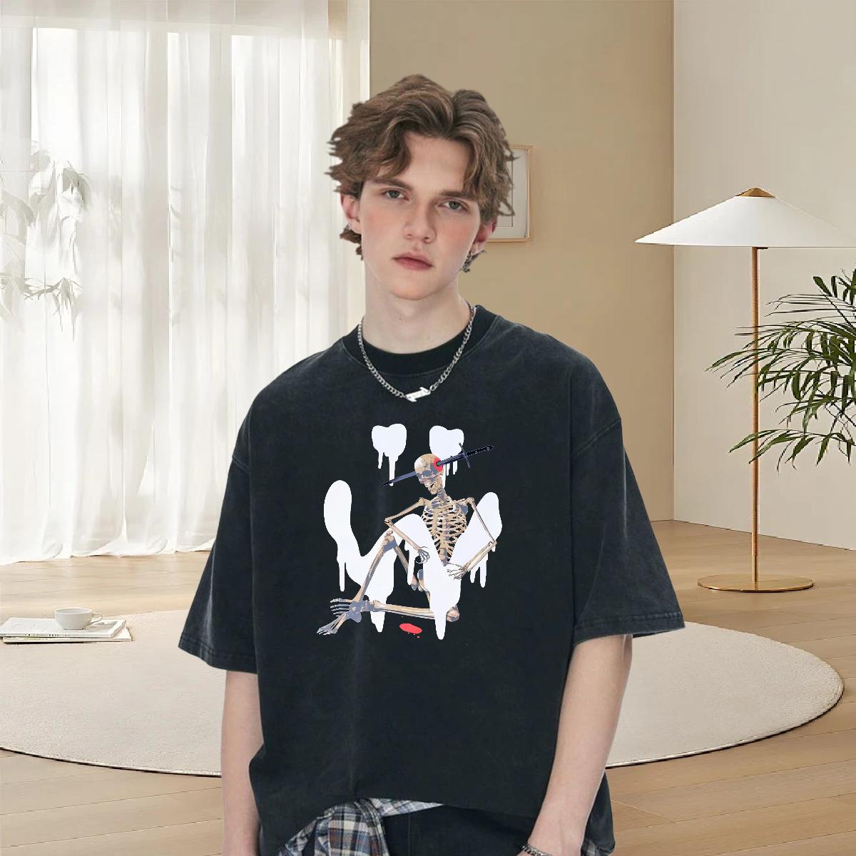 Soft Men Tshirts Short sleeve Cotton Soft Beach Men T Shirts Cartoon Print Fashion New Tops