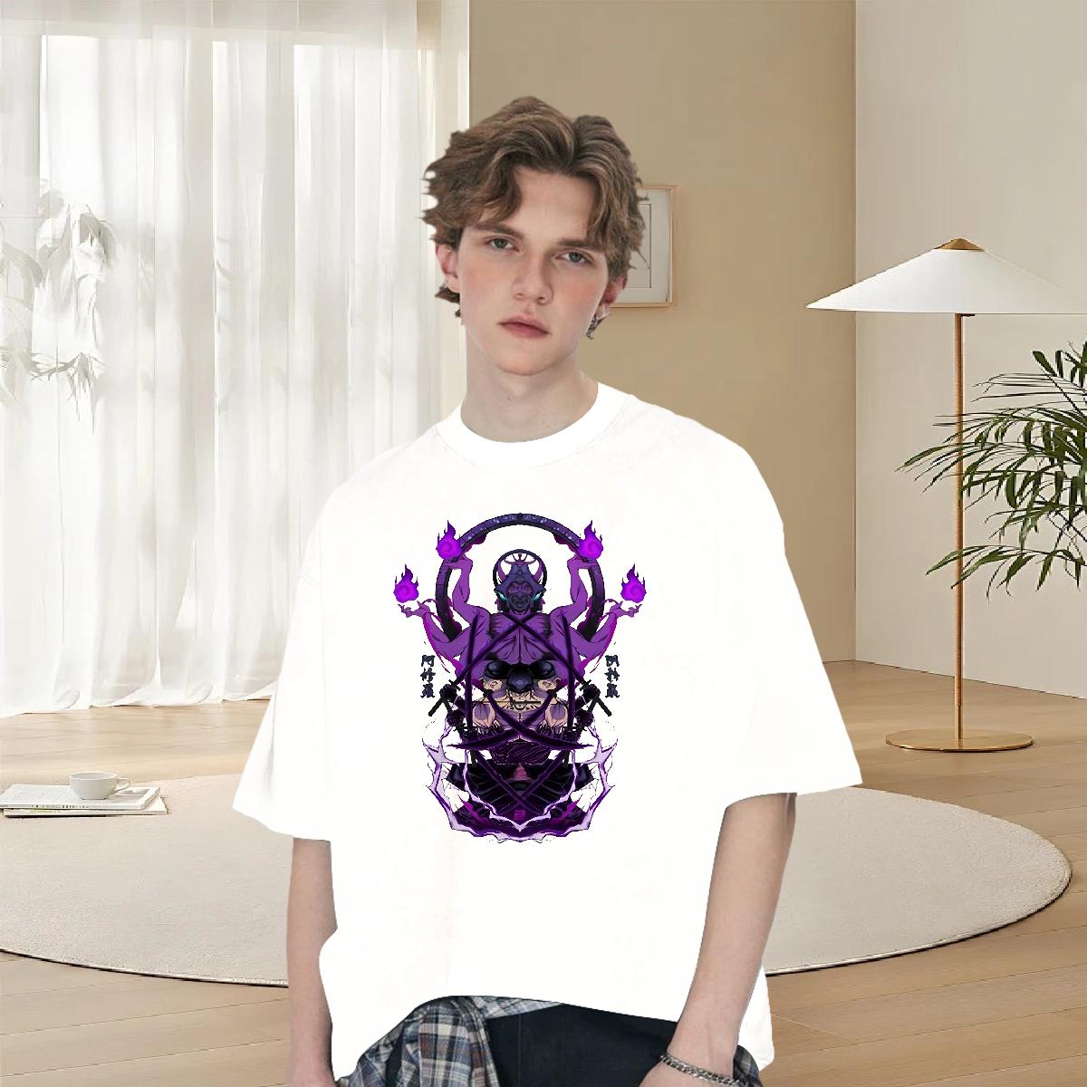 Classic Men Tees Breathable Crew Neck Cotton High Street Hip Hop Man T Shirts Cartoon Print Fashion New Clothings