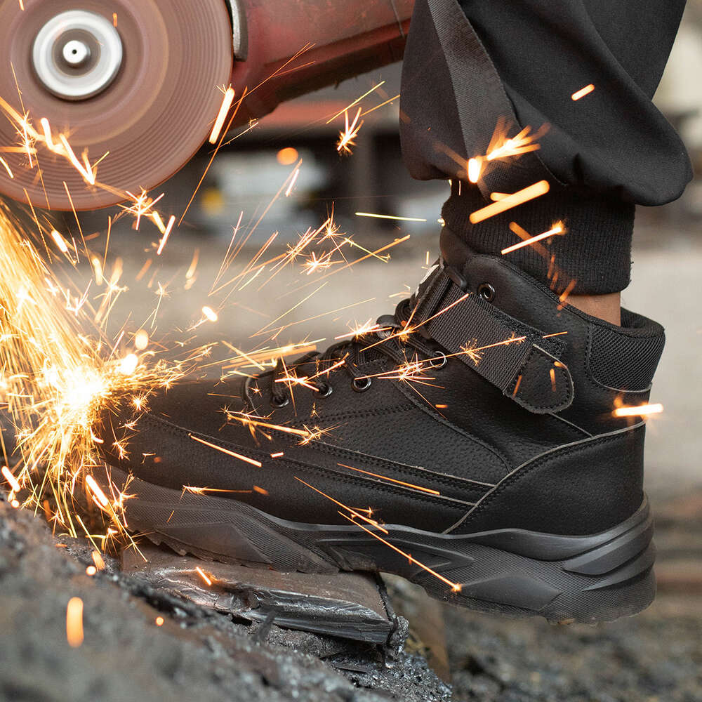 Construction Indestructible Steel Toe Cap Boot Safety Men Leather Non Slip Boots Work Shoes