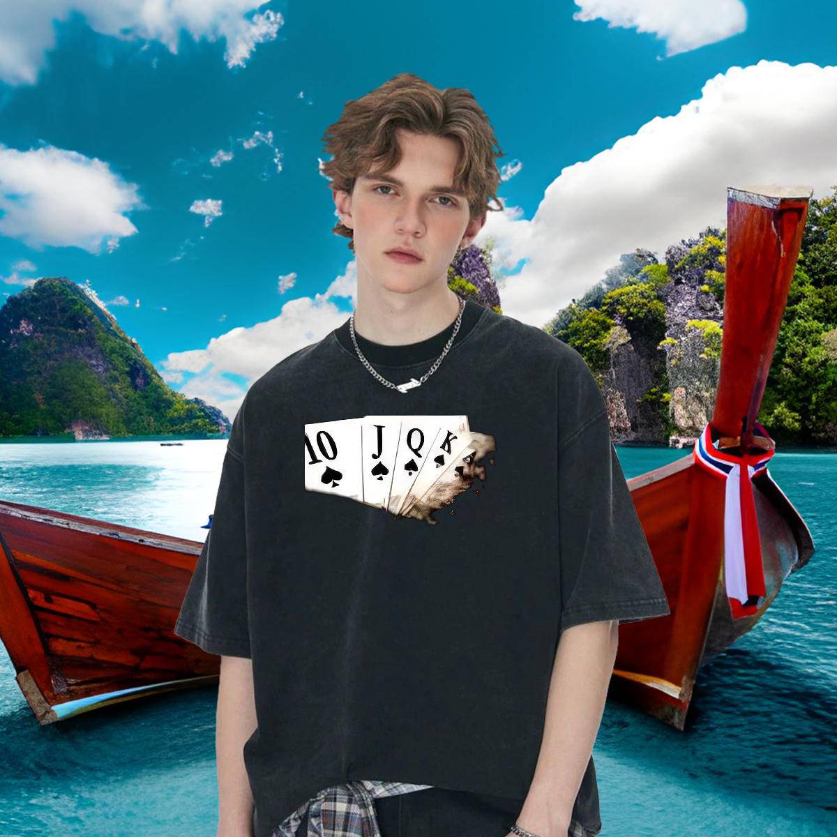 Cool Design T shirt High Street Hip Hop Short Sleeve Cotton O-Neck Tshirts DIY White Plus Size Tops