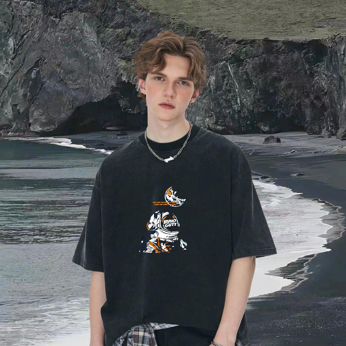 Loose Fit T Shirt For Man Street wear Hip Hop Short sleeve Cotton Soft Tshirt for Man Woman DIY Customized Anime Tees Shirts