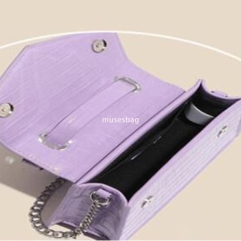 New Fashion Shoulder Bag with Crocodile Pattern Purple Animal Pattern Handbag Mini City Leisure Crossbody Bag