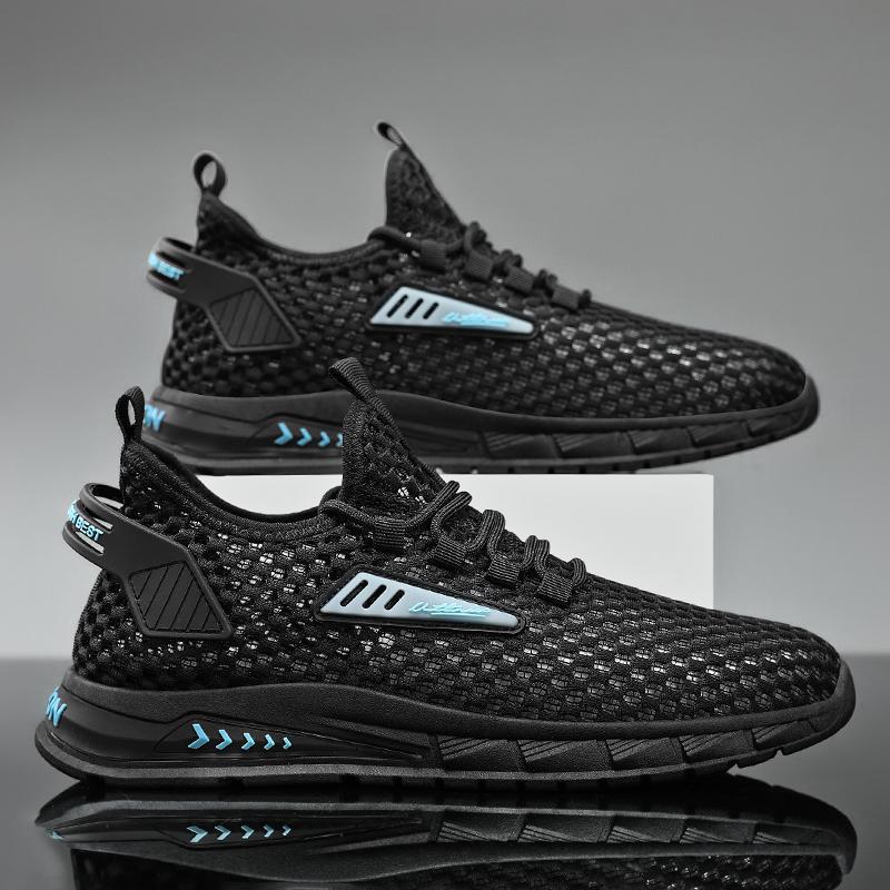 Men's 2024 New Summer Hollow Mesh Breathable Sports Running Fashion Quick Dry Man Shoes
