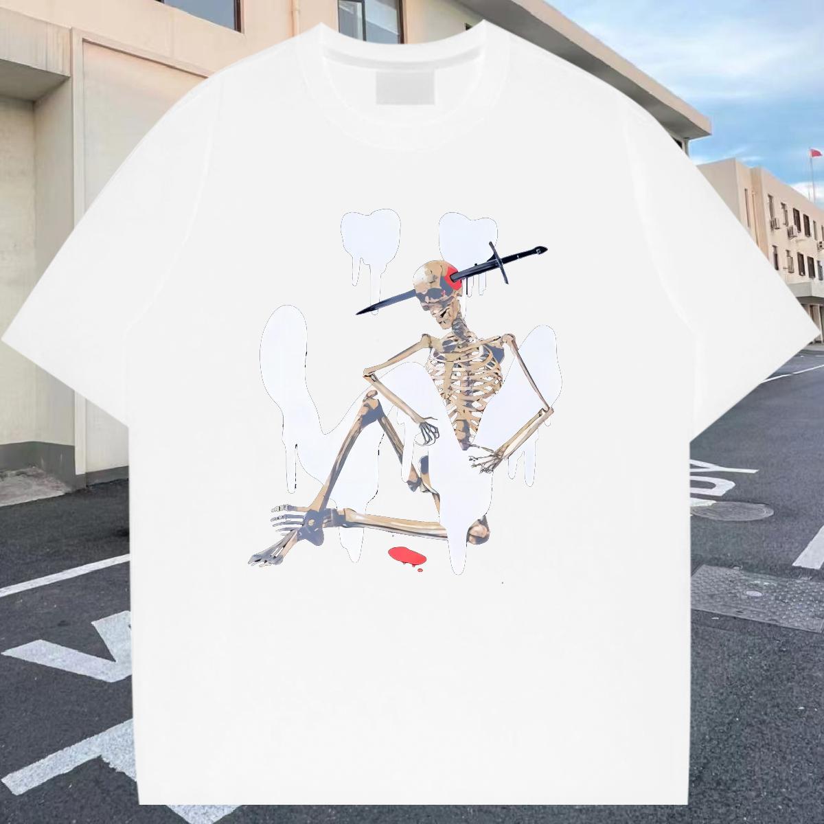 Cool Men Tops Tees Breathable Crew Neck Street T-Shirts for Men Cartoon Print Wholesale Top Tees