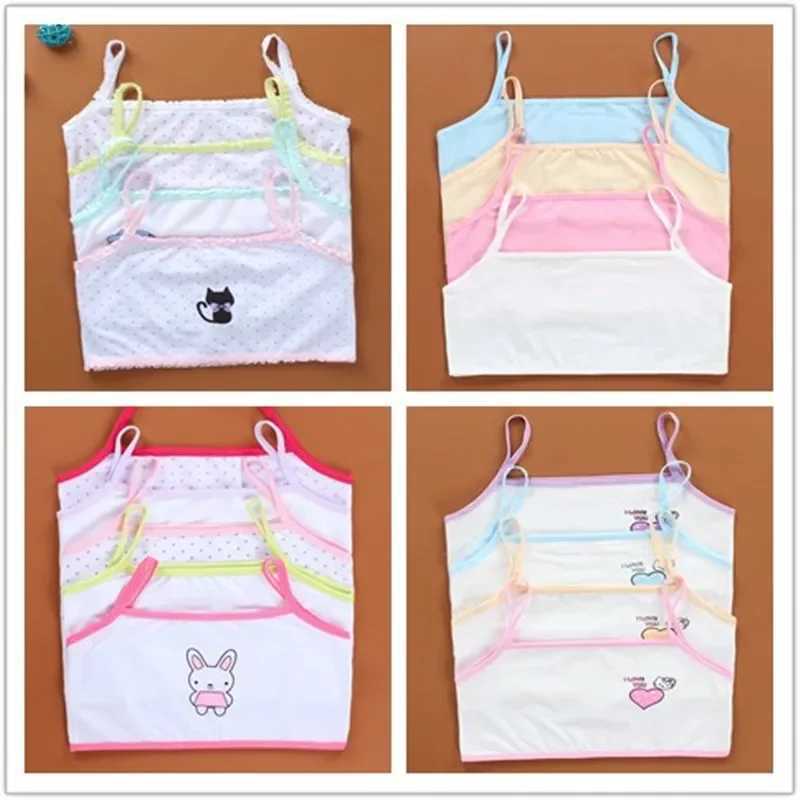 Camisole Womens Tanks Camis 10Pc/Lot s Underwear Cotton Girls Tank Top Candy Color Undershirt Girls Singlet Baby Camisole 8-14Y WX5.31