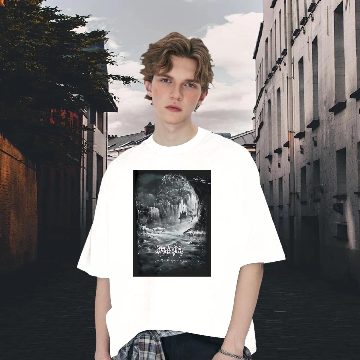 Popular Men Tees Breathable Crew Neck Cotton Hip Hop T Shirts Men Anime Print Classic Tops Shirt