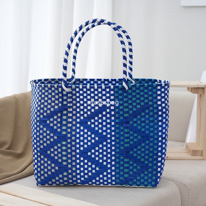 Woven bag for women and men large capacity fashionable one shoulder tote shopping bag women's vegetable basket classic and high-quality tote bag 