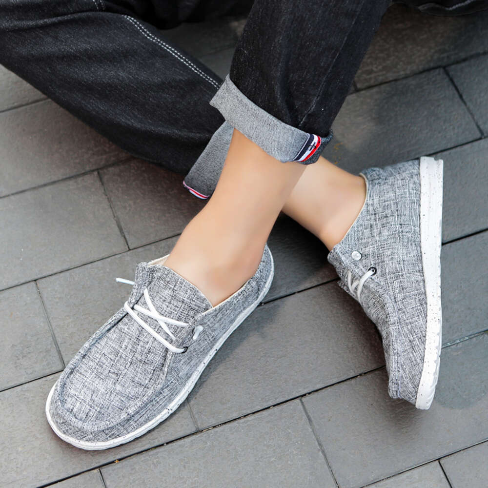 New Summer Men's Non-slip Lightweight Flat Simple Soft-soled Casual Canvas Fashionable Vulcanized Shoes ddmythur