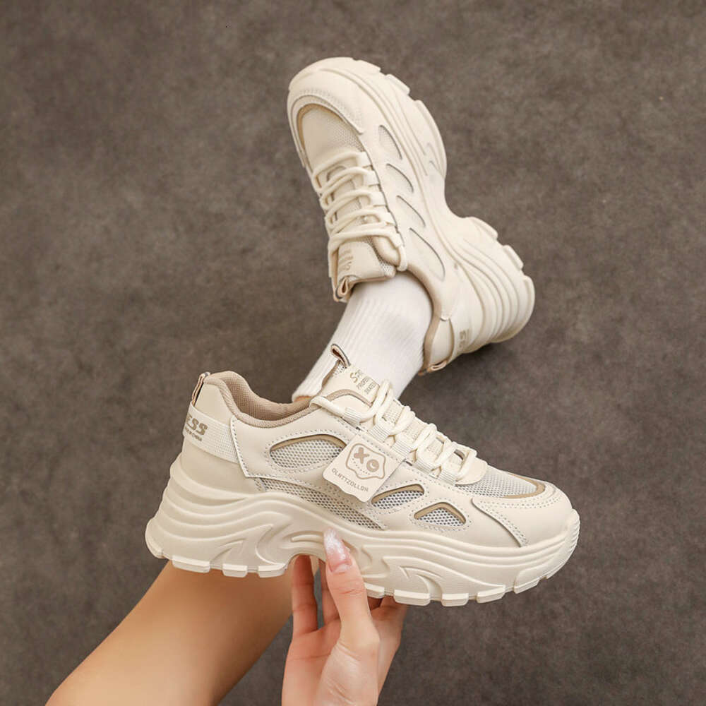 Summer Chunky Sneakers for Women Fashion Platform Wedge Lace Up Casual Dad Shoes Mesh Breathable Walking Shopping Tennis ddmythur