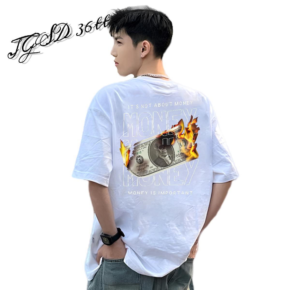 Loose Fit Man T Shirts Casual 180g Cotton Mens Tshirts Casual New Anime Tee Shirt
