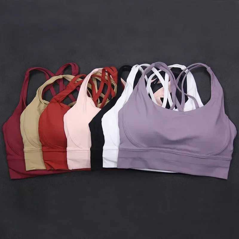 Camisole Camisoles Tanks Womens Sports Bra Crop Top New Super Soft Fabric Nude Feel Bra Pads Shockproof Running Gym Top Bralette WX5.31
