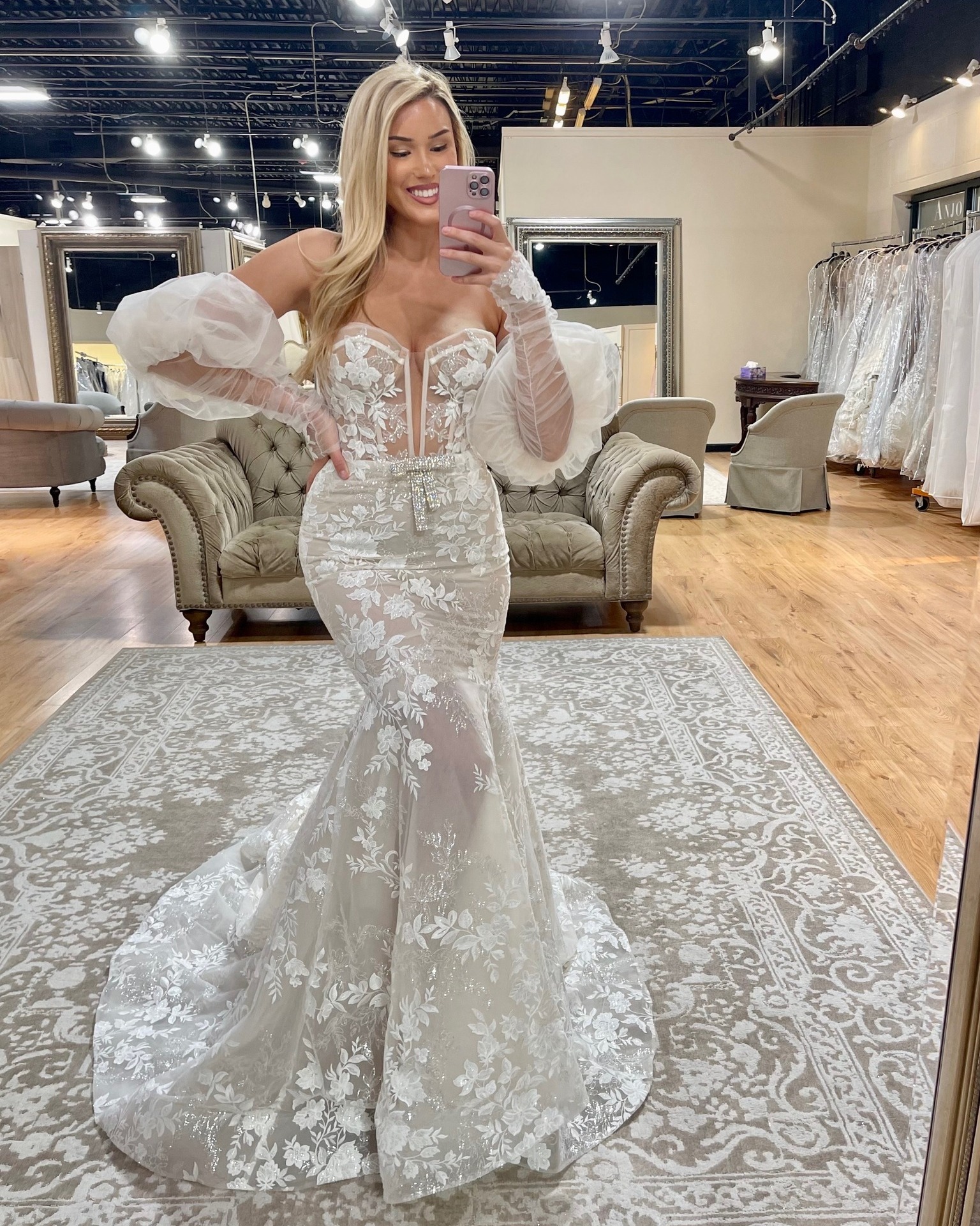 Sparkly Mermaid Lace Wedding Dresses Sequined Bridal Gowns With Detachable Long Sleeves Strapless Plunging Neckline Vestido De Novia