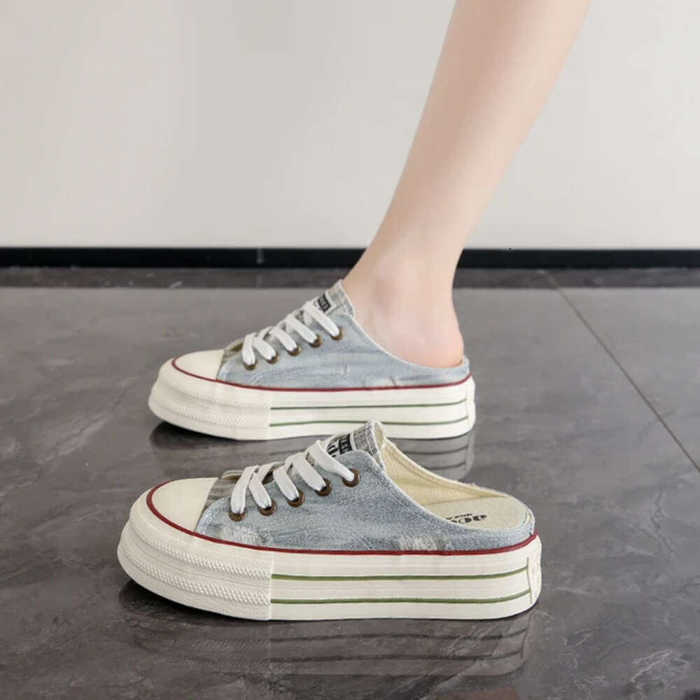 Ddmysports CRLAYDK Classic Women S Canvas Sneakers Slip On Mule Backless Fashion Walking Shoes For Summer Loafers Casual Clipper Slides OUTDOOR