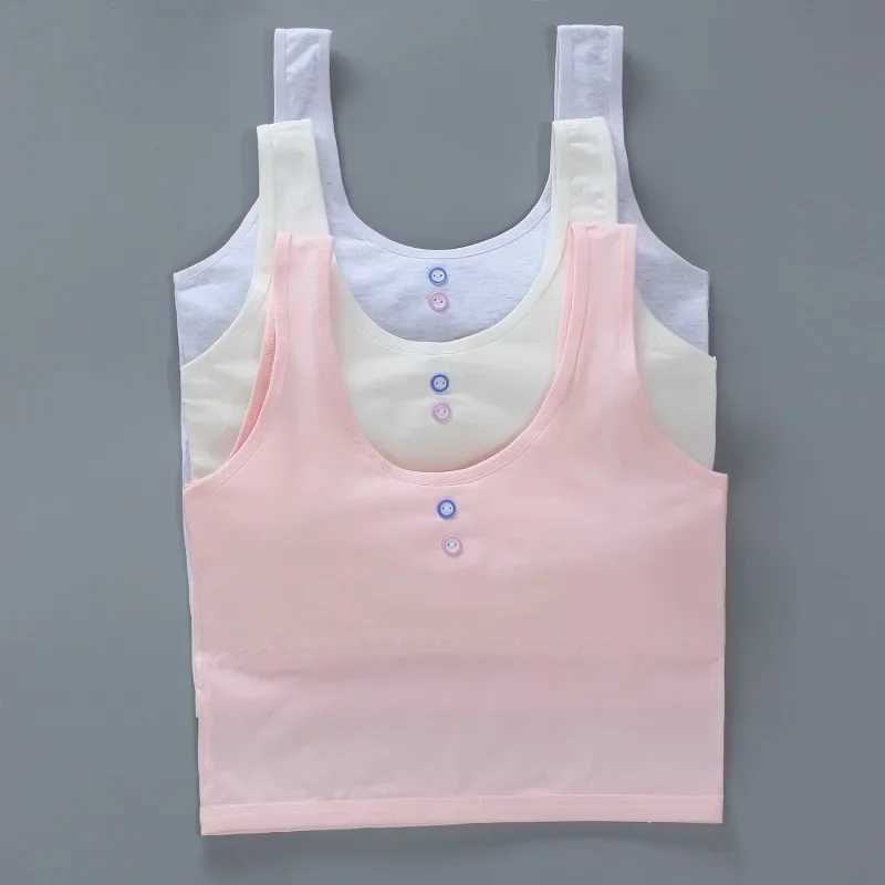 Camisole Camisole Girls training Bra s Cotton Bras New rens Solid Color Clothing Sport Wireless Puberty Teenagers Underwear WX5.31