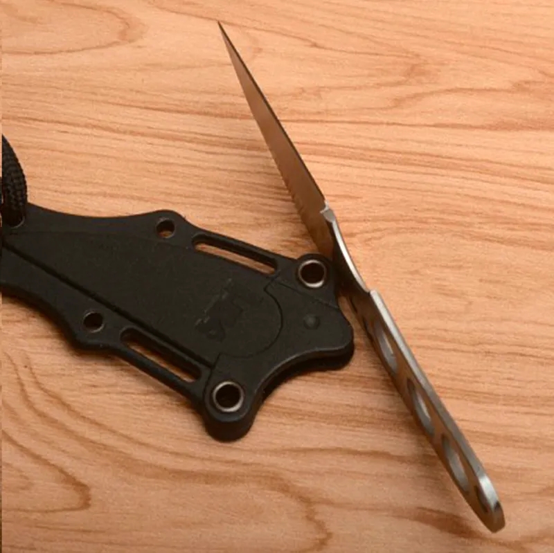 CS HK10 Neck Knife Mini Tactical Fixed Blade with Kydex Sheath Outdoor Camping Knives Survival Self-defense Portable Faca Pocket Utility EDC Tools