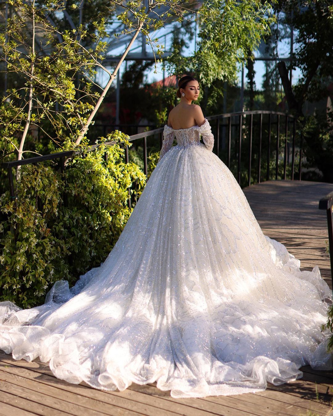 2024Shoulder Off the A Line Mermaid Wedding Lace Full Transparent Sleeve Bridal Gown High Split Dresses