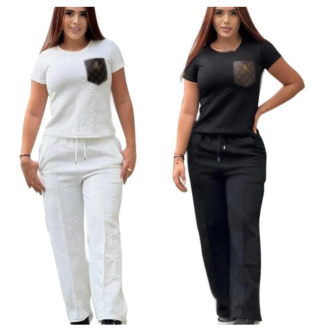 Womens Tracksuit designer Two Piece Pants Tracksuit Sporty Sweat Suit Women Casual T-shirt and Trouser Sets Free Ship