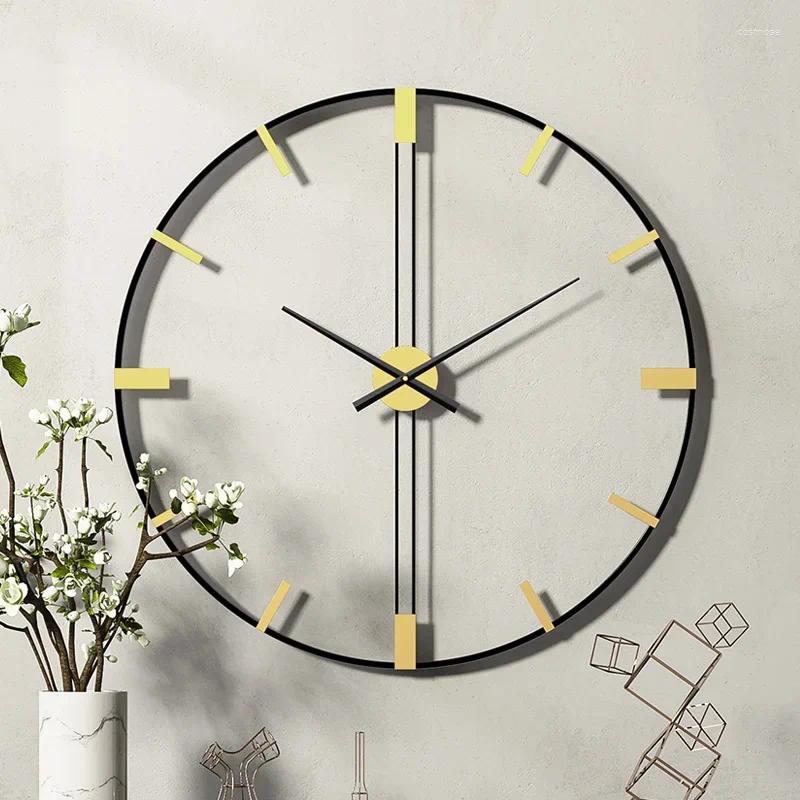 Wall Clocks Wall Clocks Big Size Mechanism Metal Silent Minimalist Modern Watch Kitchen Duvar Saati Home Design H250116