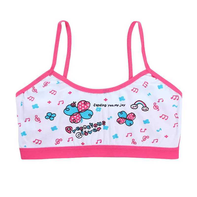 Camisole Teenage Girls Tank Top Bra Cartoon Panda/Flower Print Lace Purberry Training Underwear WX5.31ACCC