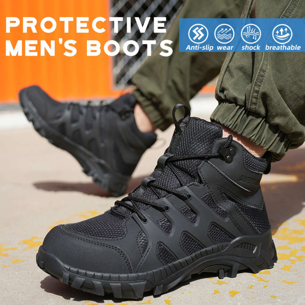 Anti-stab Men Steel Toe Puncture Proof Breathable Safety Sneakers Man Construction Work Shoes Male Boots 8466c