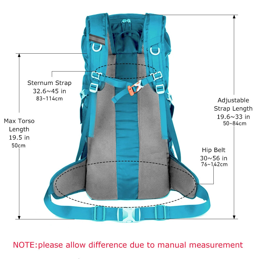 WESTTUNE 50L Hiking Backpack with Rain Cover Multifunctional Mountaineering Bag Outdoor Rucksack for Travel Trekking Camping 240601