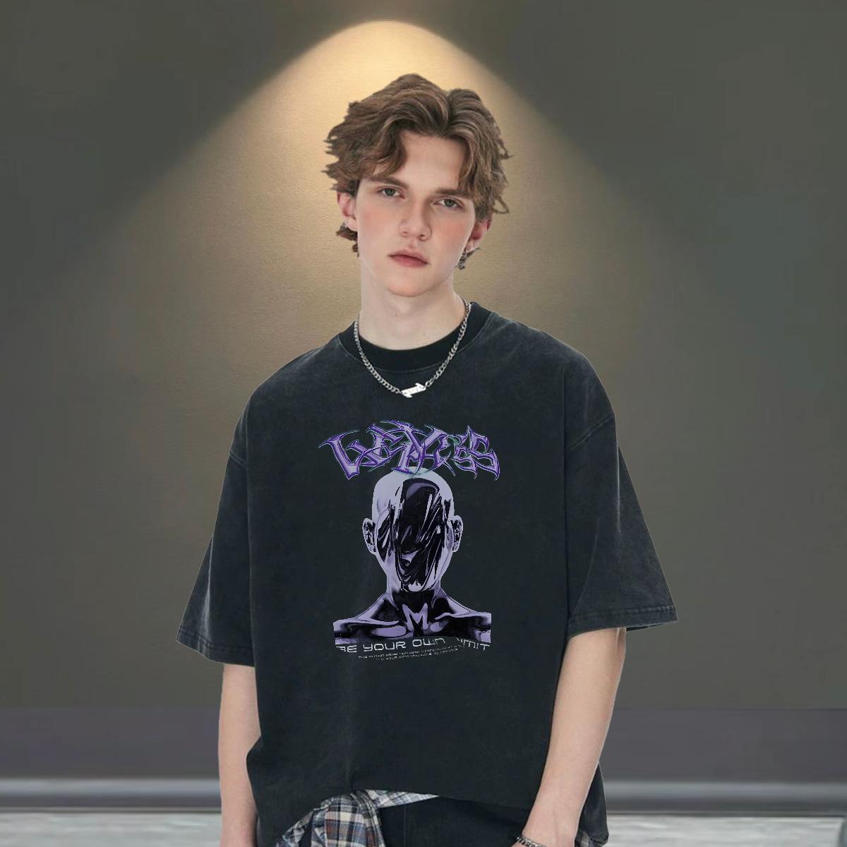 Loose Fit Tshirt for Man Woman Breathable Short Sleeve Street Mens T Shirts Custom Cartoon DIY Customized Tees Shirts