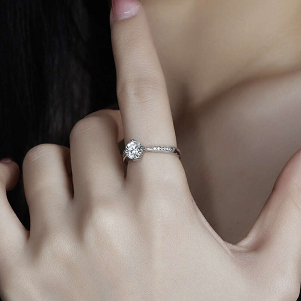 Ct D Color Moissanite Diamond Rings Wedding Band For Women Sterling Sier Plated White Gold Promise Ring Certified