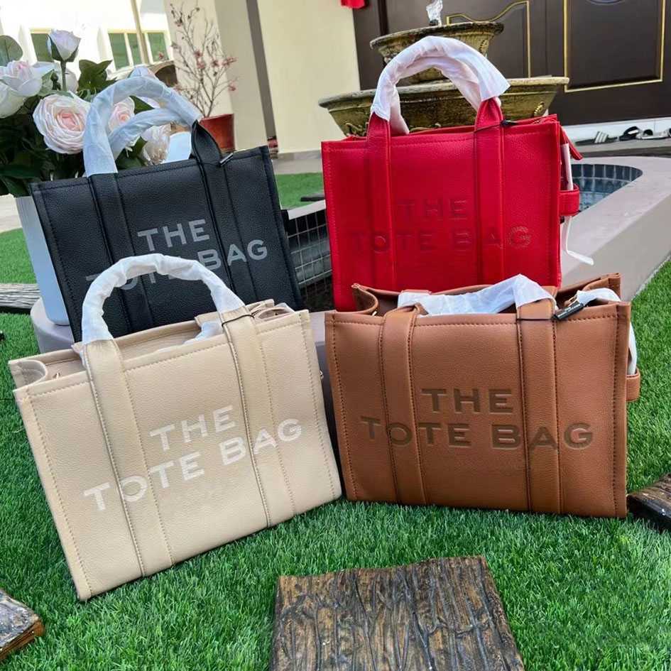Luxury Leather Designer the Tote Bag Women Men High Quality Handbag Capacity Shopping Embossing Letter Square Shoulder BJUZ