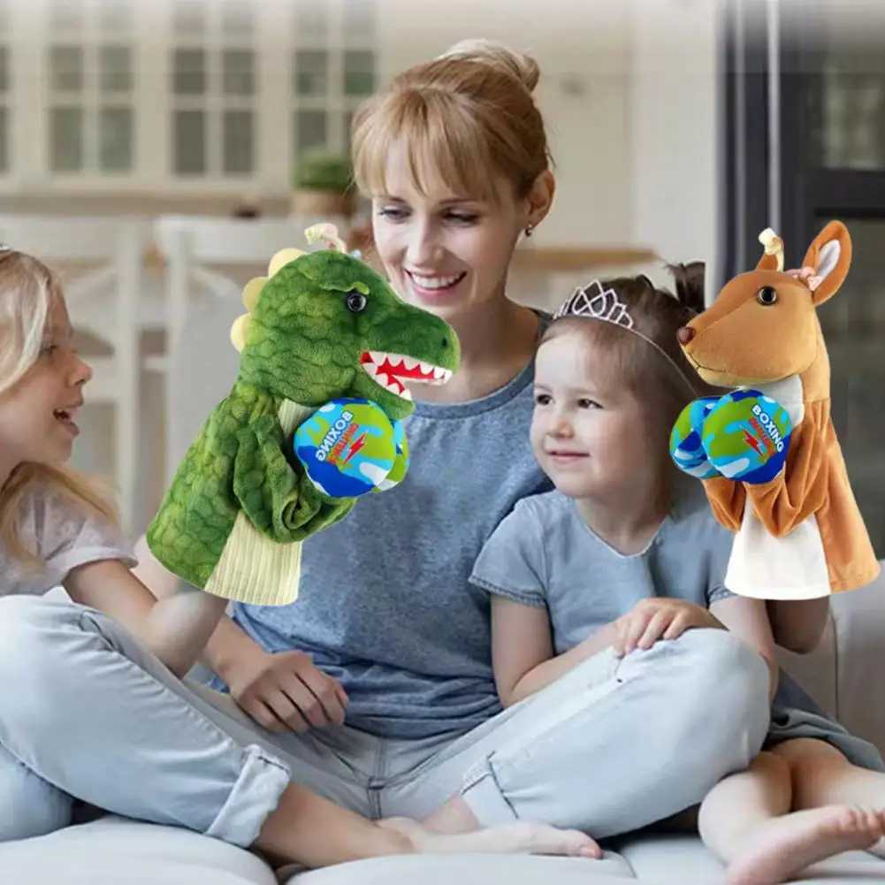 Child's Animated Punching Bag Puppets: Lifelike Dinosaurs and Kangaroos