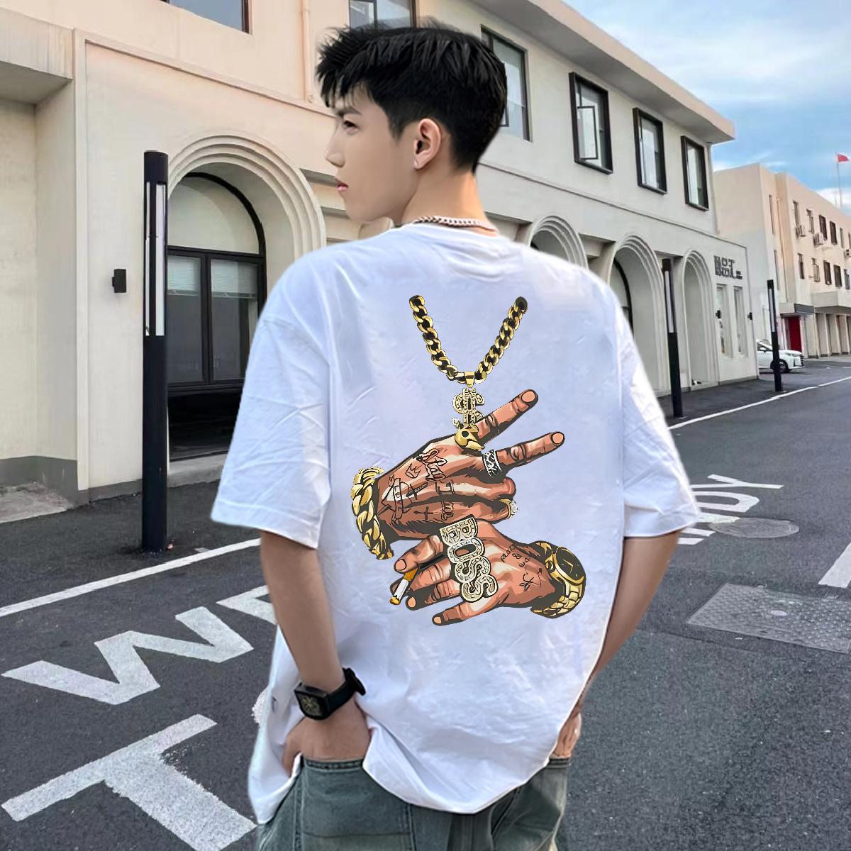 DIY Men T Shirts Short sleeve Cotton Soft Casual Daily Wear Men Tees Black Oversized 5A Clothings