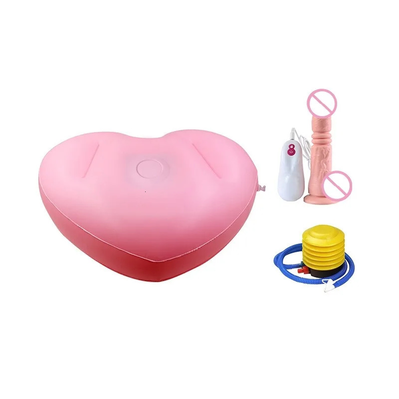 The heart-shaped inflatable seat cushion gun holder masturbator can be equipped with both male and female dual-purpose adult sex toys 240516