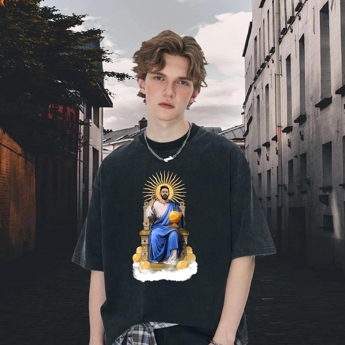 Comfortable Men Clothes T-Shirt 180g Cotton Casual Beach Man T Shirts DIY Anime Casual New Tops