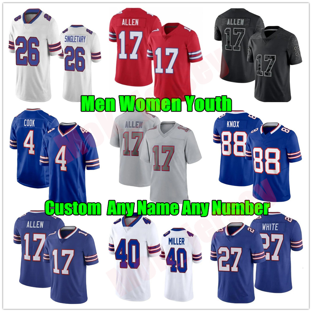 Josh Allen 0 Keon Coleman Dalton Kincaid Football Jersey Von Miller Dawson Knox Jim Kelly Matt Milano Gregory Rousseau James Cook Ray Davis Cole Bishop Curtis Samuel