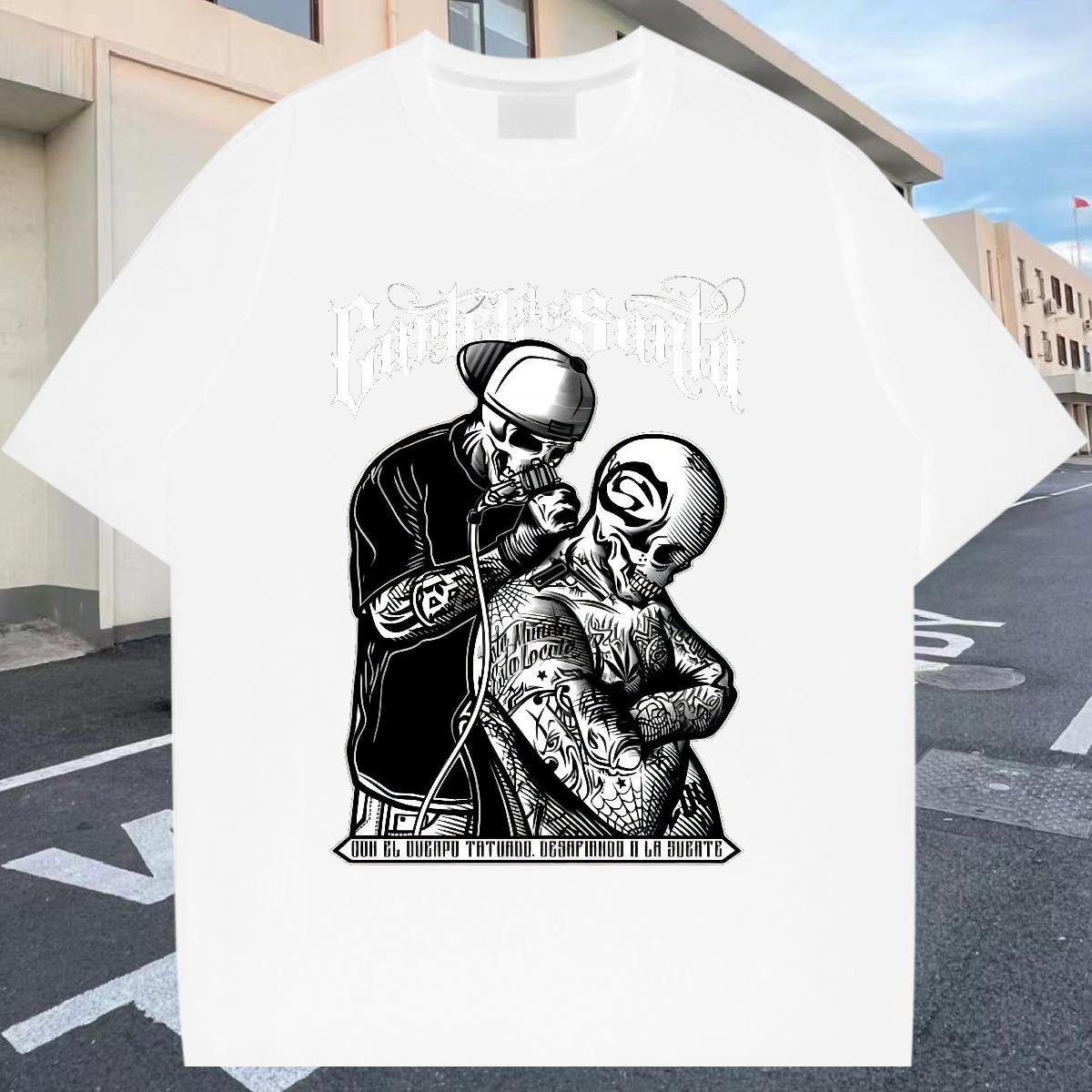 2024 T shirt Anime Print Couples T Shirts Street wear Hip Hop Breathable Short Sleeve Wholesale Tees