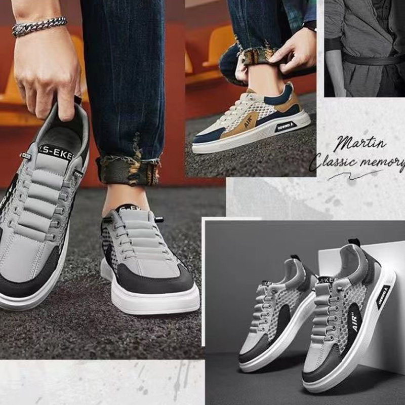 Luxury designer shoes in black and white 2024 Trendy Breathable Summer Super Light Net Deodorant Men'S Sports Trend All Match Casual Running Shoe