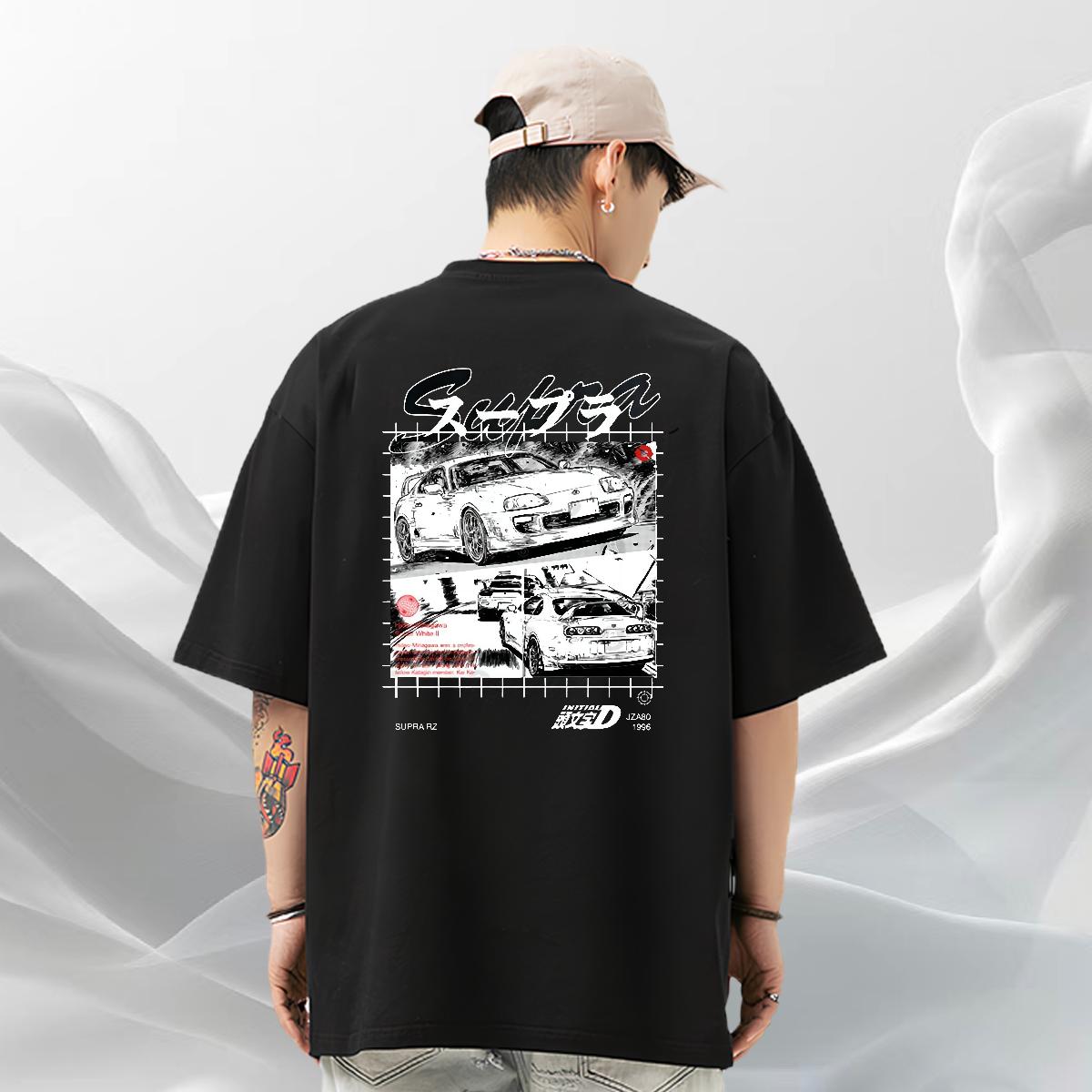 Popular Mens T Shirts Anime Printing Street O-Neck Short Sleeve Cotton Couples T Shirts DIY Plus Size Cartoon Tops