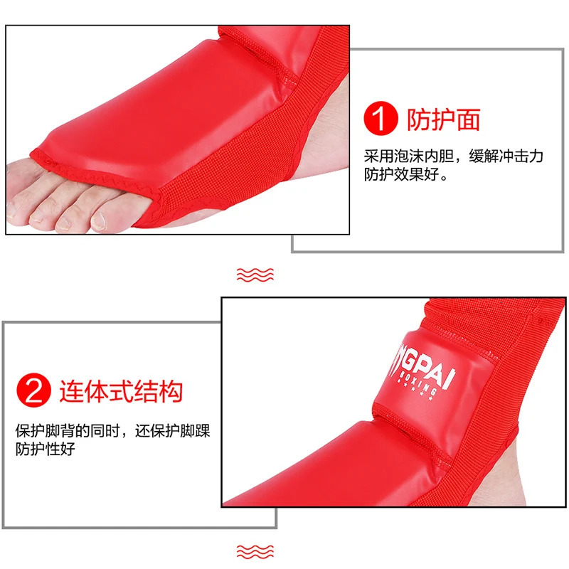 Sanda Wushu Instep Guard Muay Thai Ankle Protective Boxing Taekwondo Training Foot Support MMA Protector Gear Martial Arts Sock 240603