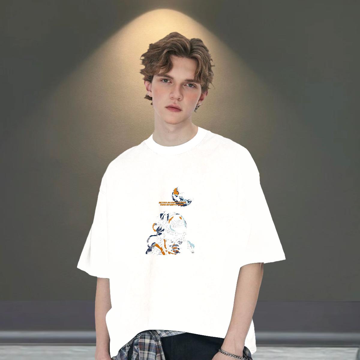 Cool T-Shirts for Men Casual Short Sleeve Cotton O-Neck Men Tshirts DIY Customized Cartoon Print Tees Shirts